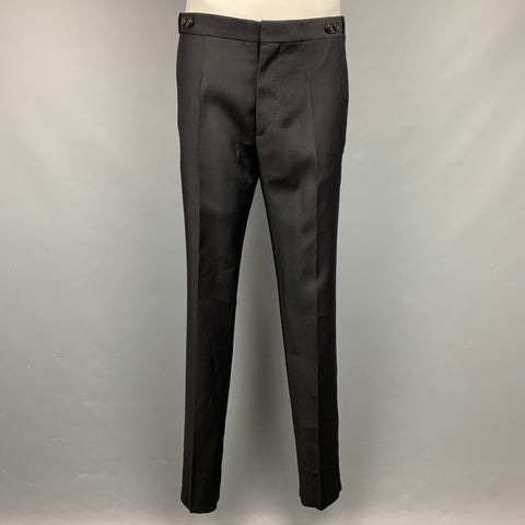DSQUARED2 Size 42 Black Wool / Silk Peak Lapel Tuxedo Suit