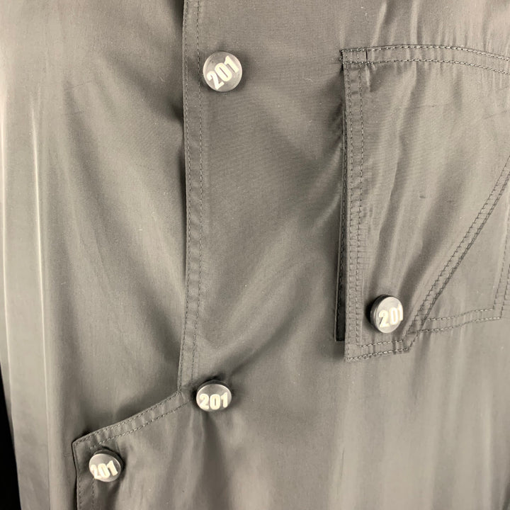 201 RESPECT Size S Black Polyester Windbreaker Coat