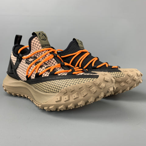 NIKE ACG Mountain Fly Low Talla 9.5 Zapatillas de deporte con cordones en dos tonos, color topo y negro