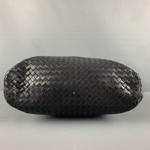 BOTTEGA VENETA Black Woven Leather Cross Body Bags