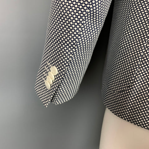 TWEEN Size 34 Black & White Dots Viscose Blend Slim Fit Sport Coat