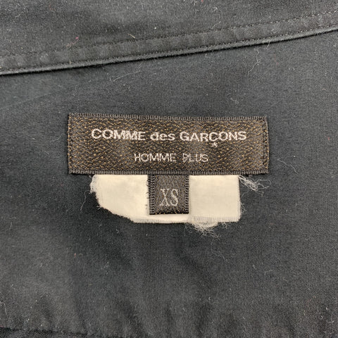 COMME des GARCONS HOMME PLUS Size XS Black Pleated Cotton Long Sleeve Shirt