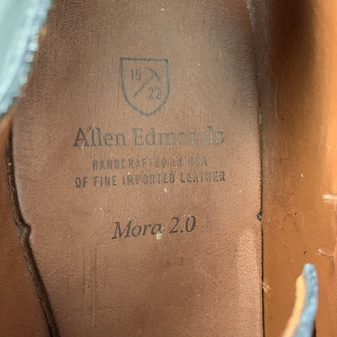 ALLEN EDMONDS Taille 10 Chaussures à lacets en cuir noir à double sangle