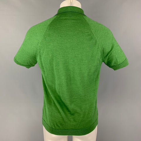 GUCCI Size M Green Cashmere Silk Polo
