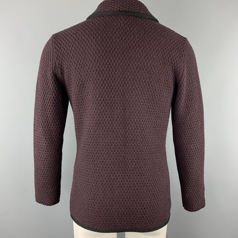 LARDINI Plum Knitted Wool Shawl Collar Chest Size M Sport Coat