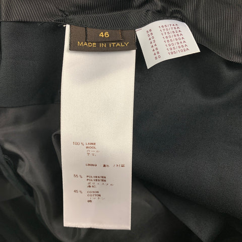 LOUIS VUITTON Size 36 Charcoal Wool Zip Fly Dress Pants