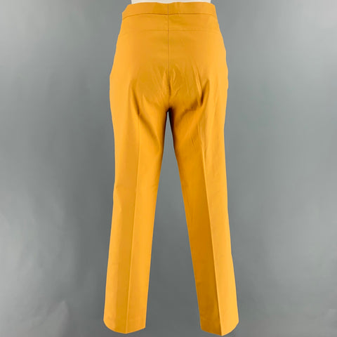 AKRIS Size 8 Yellow Cotton Elastane Side Zipper Dress Pants