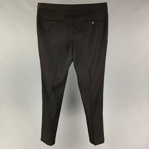 SAINT LAURENT Size 34 Black Wool Tuxedo Dress Pants