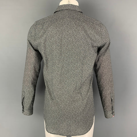 PAUL SMITH Size S Black White Print Cotton Button Up Long Sleeve Shirt