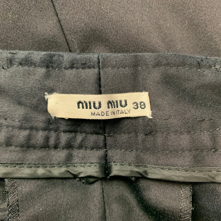 MIU MIU Size 2 Black Cotton Blend Narrow Leg Dress Pants