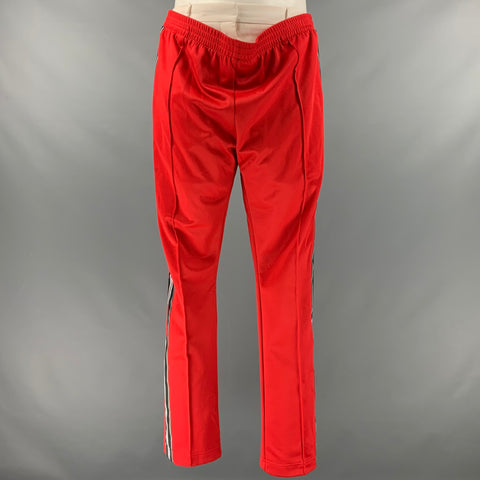 BURBERRY Talla 10 Pantalones casuales de algodón poliéster blanco rojo