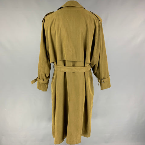 BURBERRY PRORSUM Size 10 Olive Polyester Nylon Double Breasted Coat