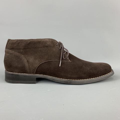 CALVIN KLEIN Taille 10,5 Bottes Chukka en daim marron avec semelle en caoutchouc