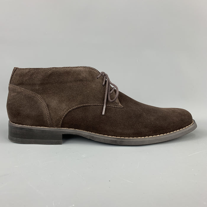 CALVIN KLEIN Size 10.5 Brown Suede Rubber Sole Chukka Boots