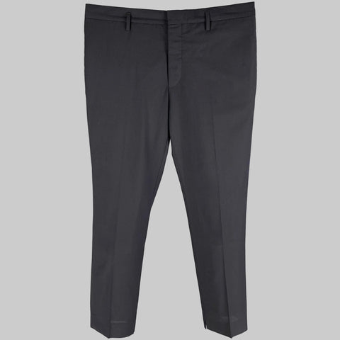 Black pants on a light gray background