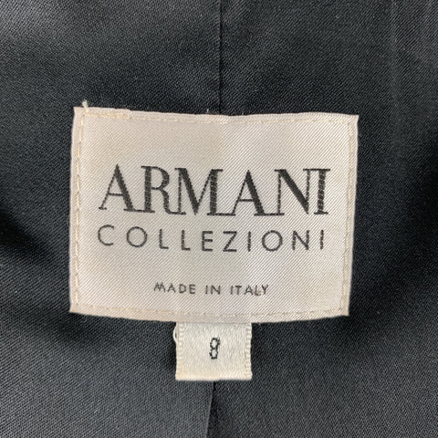 ARMANI COLLEZIONI Size 8 Grey Multi Color Tweed Floral Trim Blazer