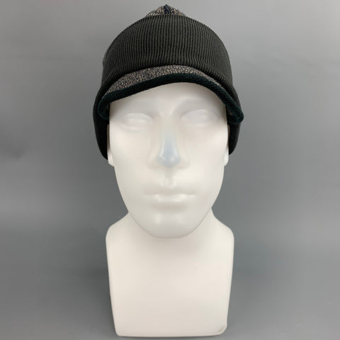 KAPITAL Gray Color Block Knitted Cotton Hat