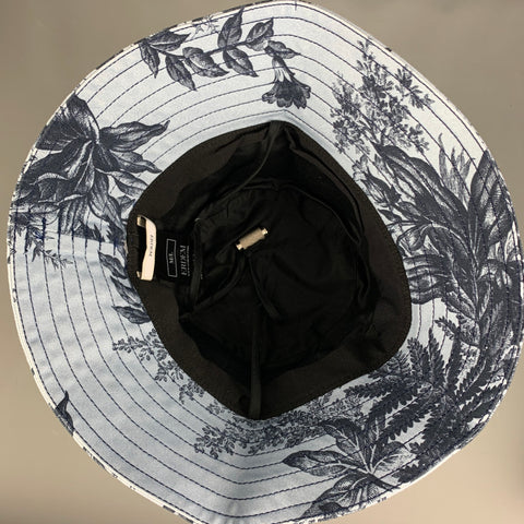ERDEM Size M Blue Black Floral Cotton/Elastane Canvas Hats