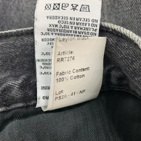 R13 Size 27 Charcoal Wash Denim Zip Fly Crossover Waist Jeans