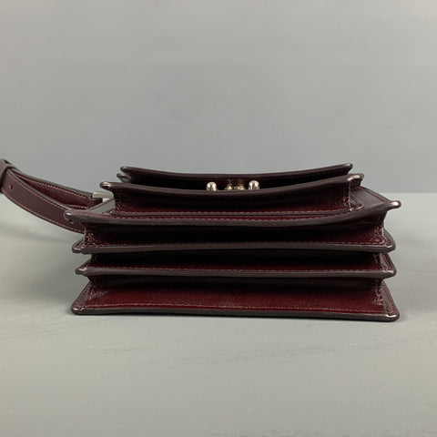 MARNI Burgundy Leather Cross Body Handbag