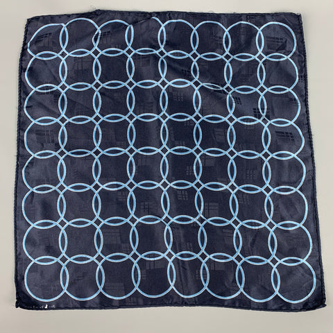 POLO by RALPH LAUREN Navy Blue Circles Silk Pocket Square