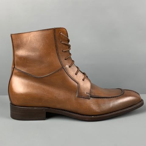 PAUL STUART Size 11 Brown Antique Leather Split Toe Boots
