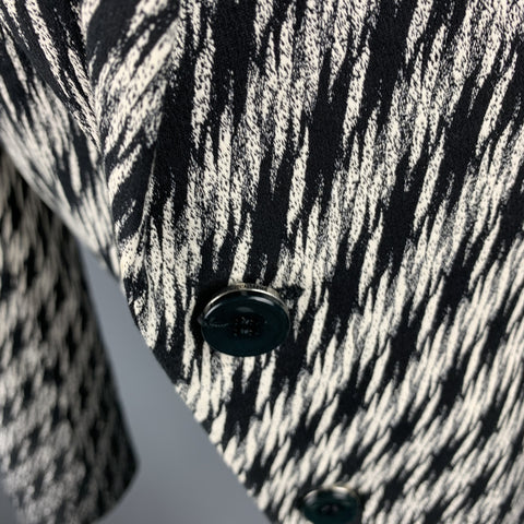 JUST CAVALLI Size 42 Black & White Ombre Houndstooth Notch Lapel Sport Coat