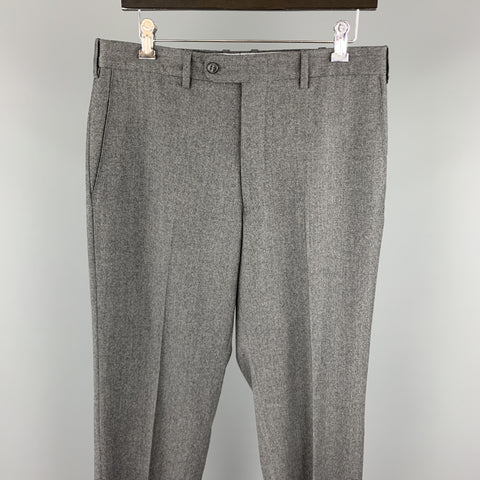 JB BRITCHES Size 33 Heather Dark Gray Wool Zip Fly Dress Pants