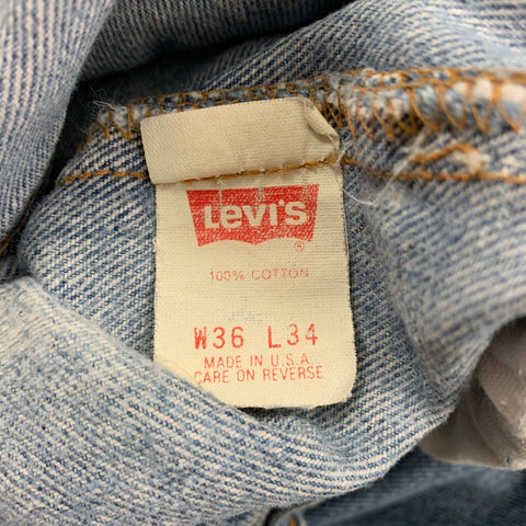 LEVI STRAUSS 501 Talla 36 Vaqueros con bragueta de botones desgastados azules