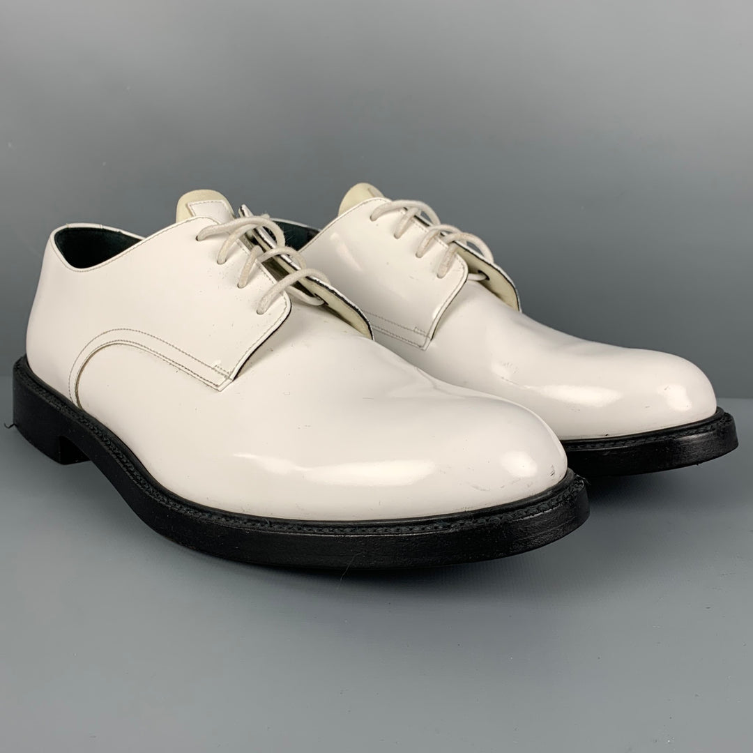 CALVIN KLEIN 205W39NYC Size 11 White Leather Lace Up Shoes