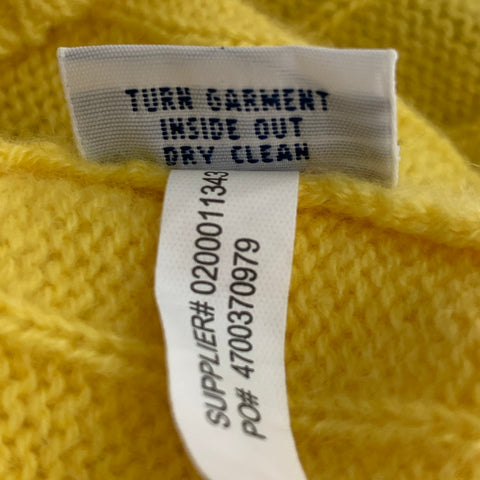 POLO RALPH LAUREN Cashmere Cable Knit Size L Yellow Pullover