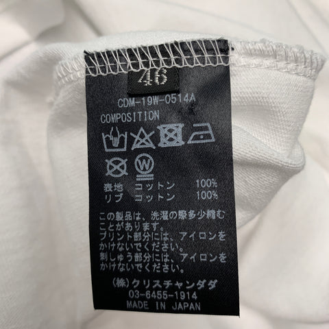 CHRISTIAN DADA Talla XS Camiseta de manga larga de algodón con bordado en oro blanco