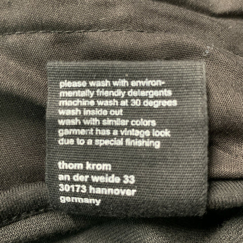 THOM KROM Size M Black Velvet, Cotton &  Polyester Hooded Cardigan