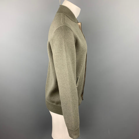 BRUNELLO CUCINELLI  Size 38 Moss Green Wool Blend Jacket
