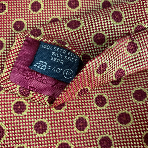 ERMENEGILDO ZEGNA Red & Yellow Dots Silk Tie