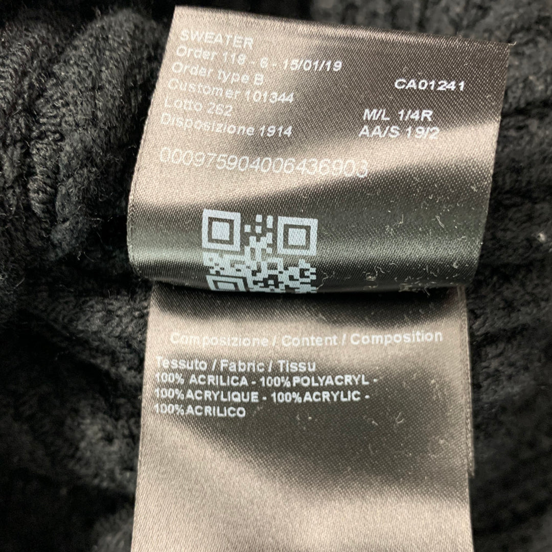 CALVIN KLEIN 205W39NYC Size ML Black Knit Acrylic Fringed Sweater