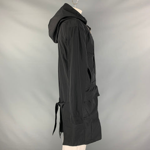 REFLECTSS  Size L Black Nylon Zip Up & Hood Coat