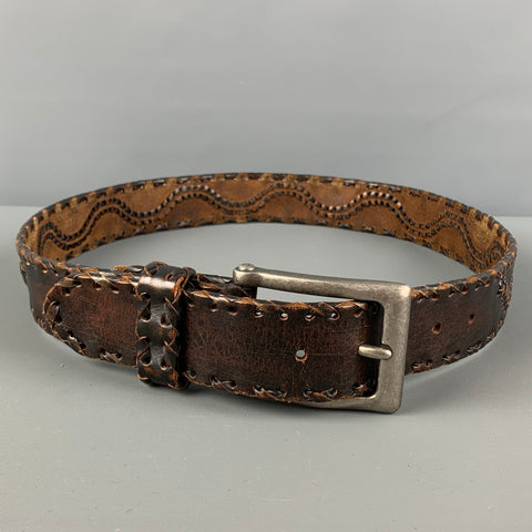 LUCKY BRAND Size 34 Brown Woven Leather Belt