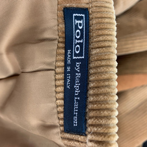 POLO by RALPH LAUREN Blue Label Size 44 Beige Corduroy Cotton Sport Coat