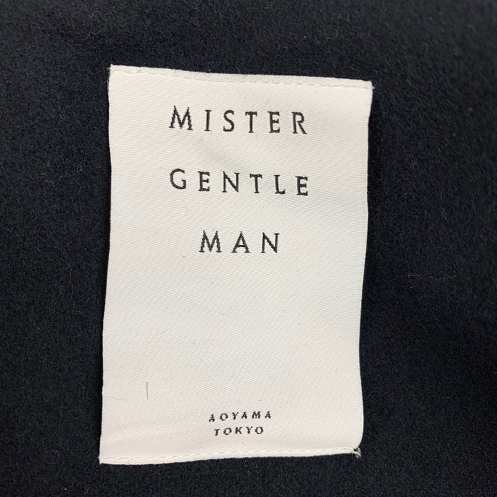 MISTER GENTLE MAN Navy Wool Toggle Closure Scarf Panel
