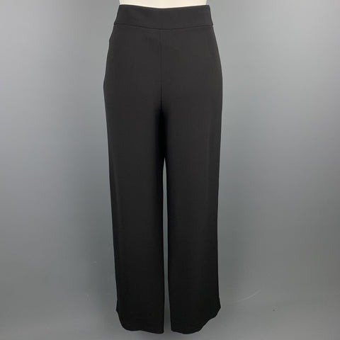 GIORGIO ARMANI Size 2 Black Silk Wide Leg Dress Pants