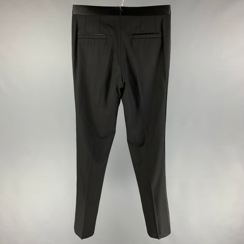 VERSACE Size 32 Black Wool Tuxedo Dress Pants