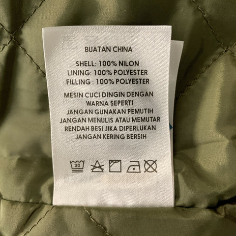 BANKS JOURNAL Nylon Chest Size L Green Solid Snaps Jacket