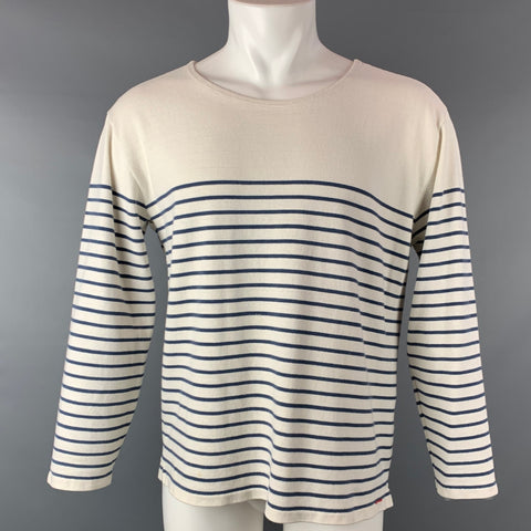 LEVI'S VINTAGE CLOTHING Bay Meadows Size M Cream & Blue Stripe Nautical Pullover