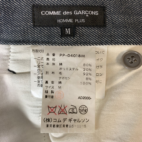 COMME des GARCONS HOMME PLUS Size M Charcoal Navy Plaid Panel Jeans