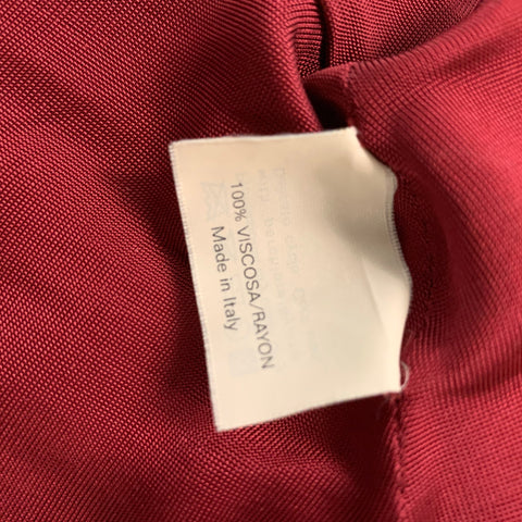 YVES SAINT LAURENT RIVE GAUCHE Size M Burgundy Viscose Solid Cap Sleeves Dress Top