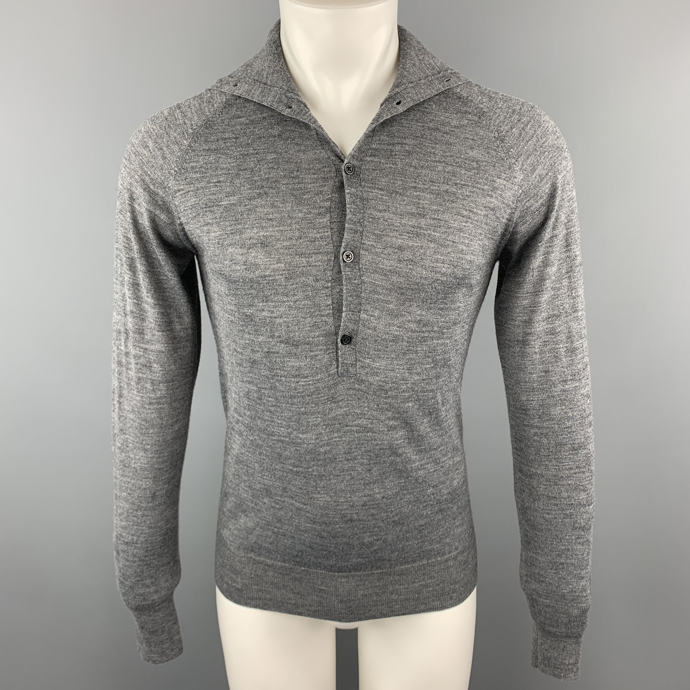 FIFTH AVENUE SHOE REPAIR Size S Dark Gray Knitted Wool Blend Pullover