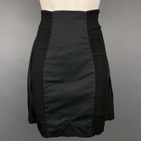 Vintage JEAN PAUL GAULTIER Size 4 Black Polyester / Cotton Skirt Suit