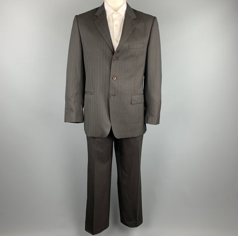 PAUL SMITH Size 42 Regular Brown Stripe Wool Notch Lapel Suit