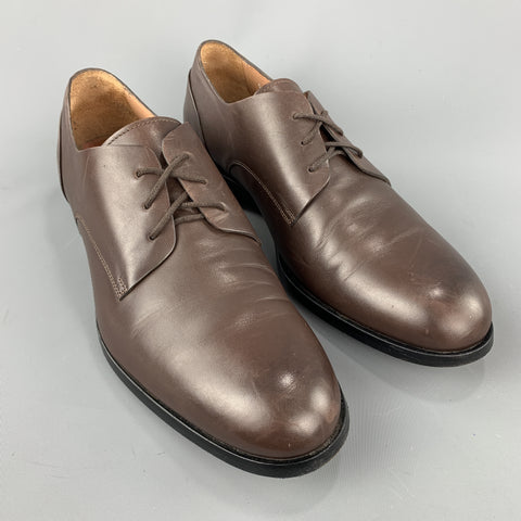 PAUL SMITH Taille 9 Chaussures à lacets en cuir marron massif